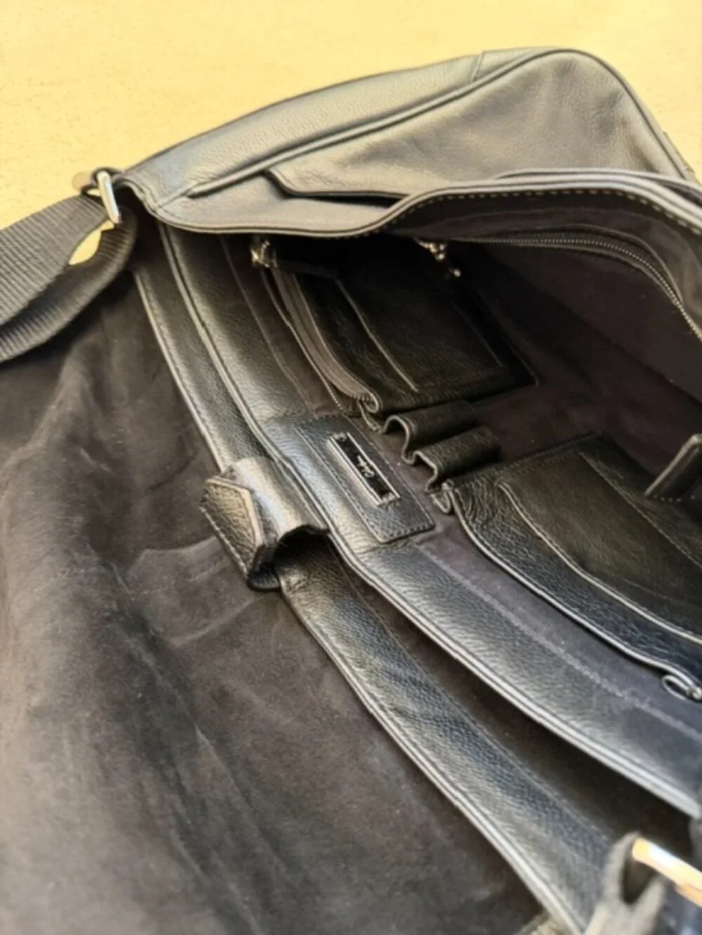 Cole Haan Pebbled Leather Laptop Messenger Bag